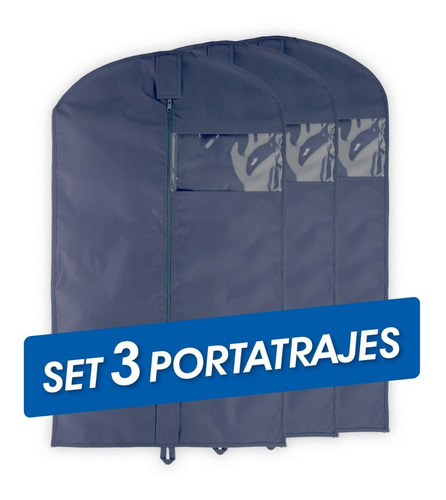 Set De 3 Porta Trajes T 60x100 Funda Protectora Ropa Vestido