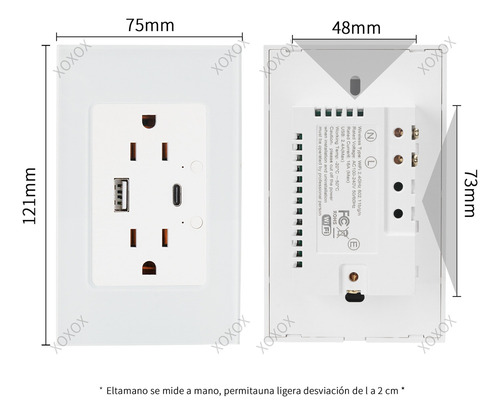 Tomada De Parede Wifi Inteligente Com Carregador Tipo Cy