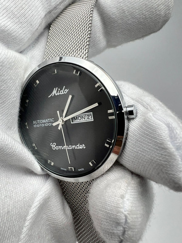 Reloj Caballero Mido Comander Colores Cuarzo Plateado Plateado Plateado (Reacondicionado)
