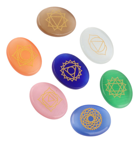 Chakra Palm Stone, 7 Unidades/conjunto De Cura Espiritual Gr