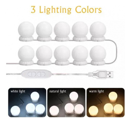 Luces De Espejo Led Regulables Con 10 Focos Led