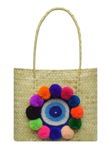 Bolso Para Mujer Petate Ojo Turco Pompom 30 2055