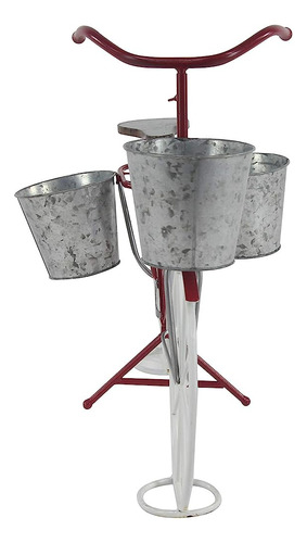 ~? Deco 79 Metal Bike Indoor Outdoor Plantstand Con Macetas