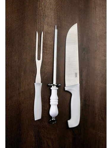 Kit de asador para barbacoa con 3 cuchillos y tenedor Chaira 6x S/Juro