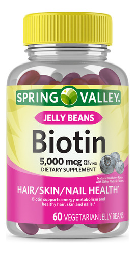 Biotina 5000 Mcg 60 Gomitas Spring Valley Vegetarianas