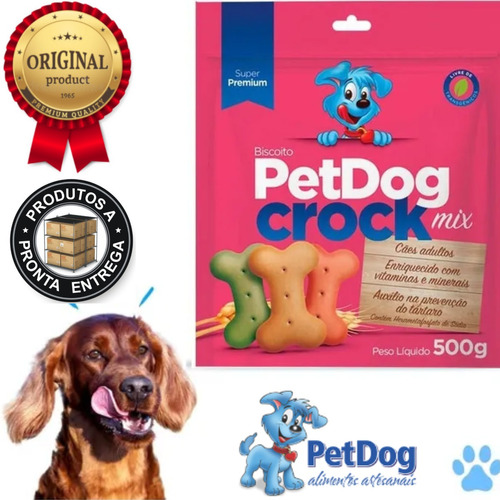 Petisco Pet Dog Mix Biscoito Crock Premium 500g