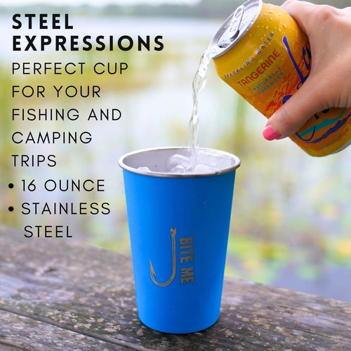 Vasos De Acero Inoxidable 16oz Apilables - Juego De 4 Tazas