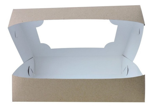 Caja Alfajores Alf2 Ventana X 50u Packaging Blanco Madera