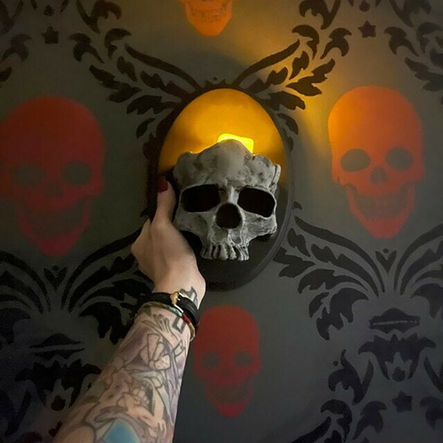 C Lámpara De Pared Calavera Decoración De Halloween Familia