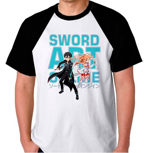 Camiseta Raglan Anime Sword Art On Line Camisa Blusa Lol