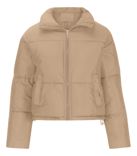 Chaqueta A La Moda Para Mujer Con Bolsillo Con Cremallera, Abrigo Largo De Invierno