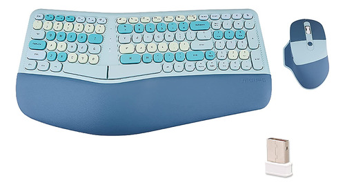 Combo Ergonómico 2.4g Usb Wireless Keyboard And Mouse Con Al