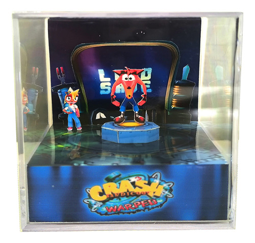 Cubo Diorama - Crash Bandicoot 3 Azul