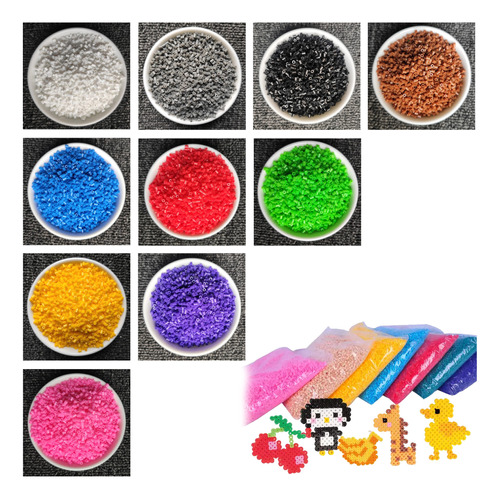 Hama 3d Pixel Puzzle Beads De 5mm 10 Colores X 1000 Pcs