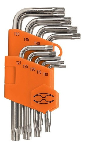 Juego Llaves Torx 9 Piezas T 10 - T 50 Milimetricas 