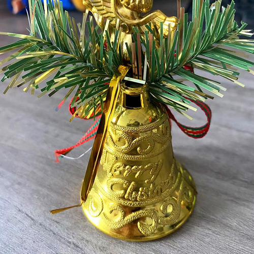 Decoración Navideña Con Campana Dorada Juego De Campanas Nav