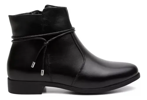Bota Cano Curto Feminina Couro Legítimo Moda Inverno