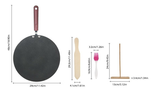 Imagen 3 de 6 de Pancake Sartén Crepe Maker Sartén Plana Plancha Sartén Con E