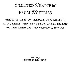 Libro Omitted Chapters From Hotten's Original Lists Of Pe...