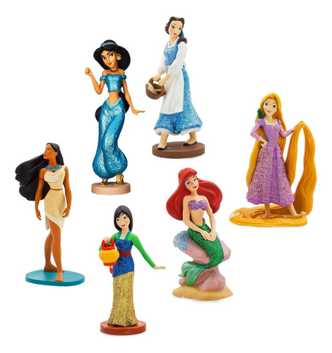 Set Figuras Princesas Disney Store Playset Bella Ariel Mulán