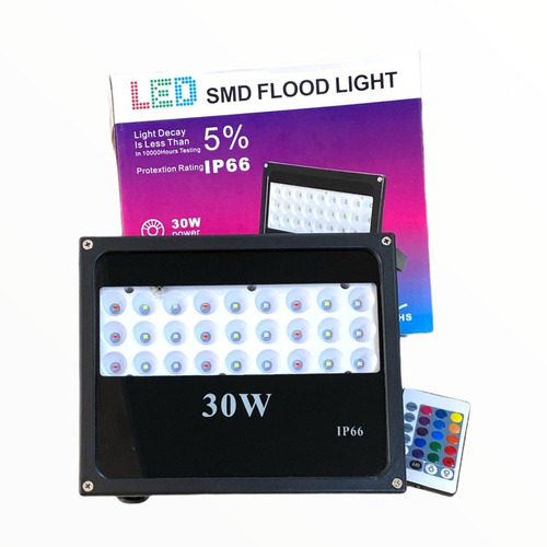 Foco Led Rgb 30w Multiled - Iluminación Reflector Para Exte