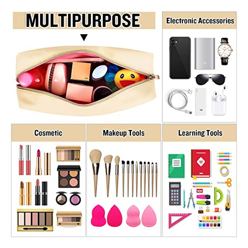 Bolsa De Maquillaje Preppy Transparente Con Cremallera
