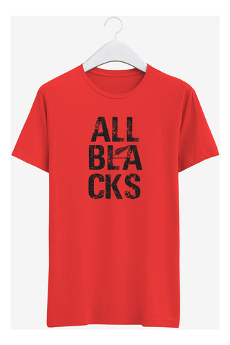Remera Picton All Blacks Letras Roja