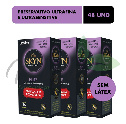 Kit48 Preservativo Camisinha Skyn Ultrafino Blowtex S/ Látex
