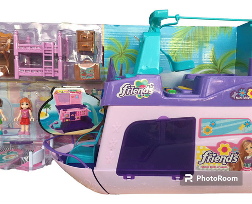 Barco Interactivo Tipo Barbie Completo Con Muebles Deluxe