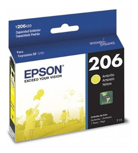 Cartucho Original Epson 206 Amarillo T206420 Xp-2101 Xp2101 