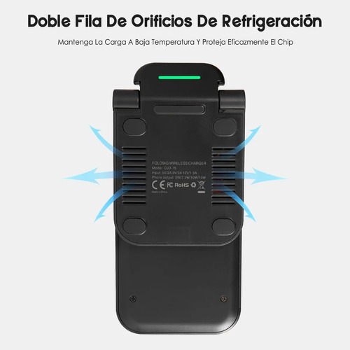 Cargador Inalámbrico Universal Portatil Carga Rápida 15w Cable
