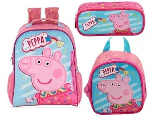 Kit Mochila Costas G Lanch Estojo Peppa Pig Fantastic Xeryus