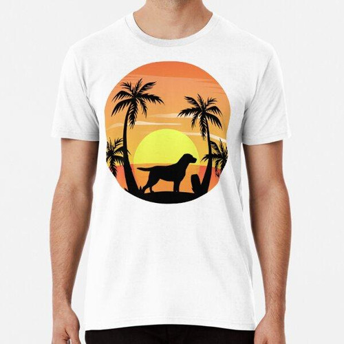 Remera Labrador Retriever Perro Surf Playa Atardecer Palmera