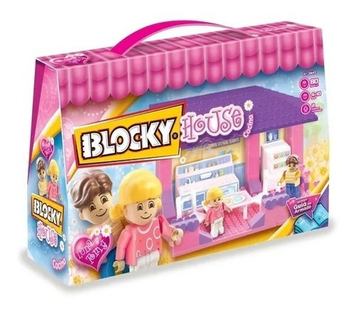 Blocky House Cocina 70 Piezas + 2 Muñecos Bloques Cantidad De Piezas 80