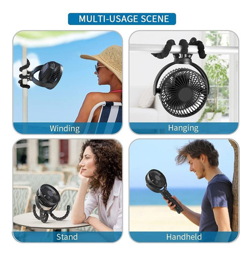 Ventilador Portátil Para Cuna Y Cochecito De Bebé 2000mah