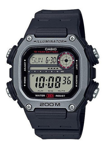 Reloj Digital Casio Dw-291h-1av Plateado Hora Mundial 200 M