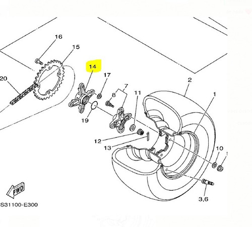 Porta Corona Original Yamaha Yfm 700 R 2008 Panella Motos