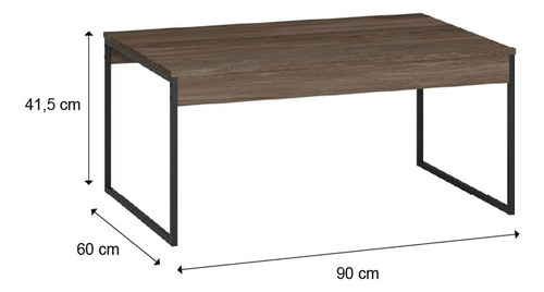 Mesa De Centro Compacta Joy Legno Base De Metal Y Tapa Mdp