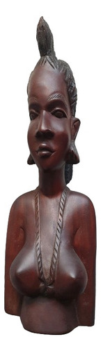 Artesanía Africana En Madera Torso De Mujer
