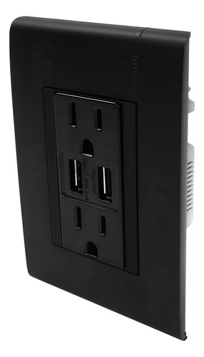 Contacto Tomacorriente Duplex Usb Bticino Modus Pro Color Negro
