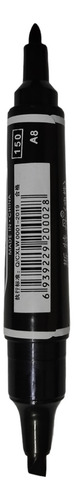 Caja 10 Marcadores Negros Doble Punta Marker