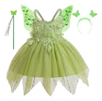 Comprar Disfraz De Elfa Princesa Tinker Bell Tiana For Niña Vestido Fiesta De Cumpleaños Halloween Navidad Carnaval Cosplay