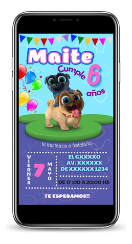 Invitacion Digital Tarjeta Virtual Bingo Y Rolly Cumpleaños