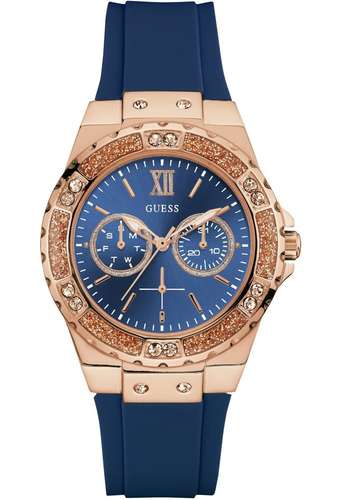 Reloj Guess Limelight W1053l1 Azul Oro Rosa/brillantes Mujer