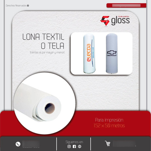 Lona Textil Para Impresión De 1.52m
