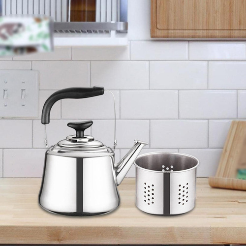 Hervidor De Té Silbante De Acero Inoxidable Mango Escaldado