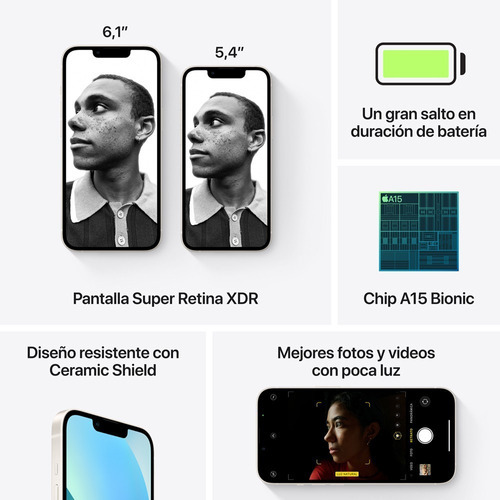 Imagen 7 de 9 de Apple iPhone 13 (128 GB) - Blanco estelar