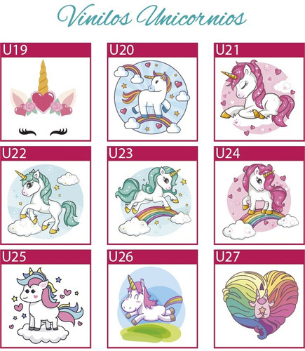 Vinilos Decorativos Unicornios Infantiles 1,20 X 1,20 Metros