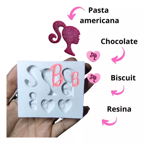Forma de Silicone - Escrita Barbie 2 cav - Decore Artesanatos SP