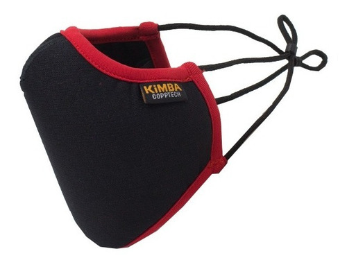 Kimba Tech - Mascarilla Cobre Fit Negro Borde Rojo Talla M